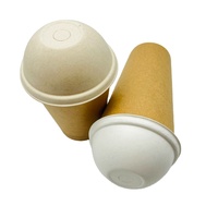 Couvercles de gobelets en bagasse biodégradables et compostables, écologiques, taille ronde 80/90 mm pour smoothies et café, modèle OEM PC003