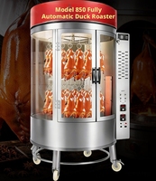Pemanggang Listrik Komersial untuk Ayam, Bebek, dan Daging, Oven Vertikal Stainless Steel Otomatis Baru untuk Restoran dan Warung Jajanan