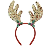Nouveaux serre-têtes unisexes à sequins en forme de bois de cerf pour femmes, hommes et enfants – Adorables accessoires de cheveux de Noël, cadeaux de décoration de Noël