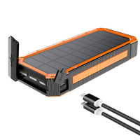 Nouvelles idées de produits 2025 Électronique OEM Logo 16000mAh Grande capacité 20000mAh Banque d'alimentation portable sans fil à charge rapide solaire USB