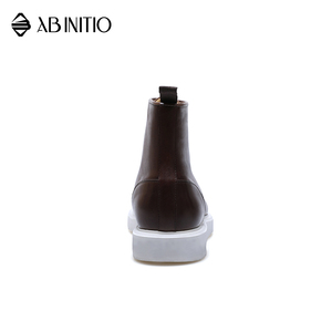 Bottes en cuir marron à plateforme et à cheville <span class=keywords><strong>haute</strong></span>, style décontracté pour hommes - Product Image 4