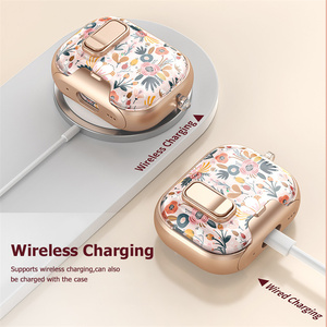 Funda Protectora IMD Click Switch con Diseño de Flor, Leopardo y Lazo para Apple AirPods Pro 3 4, Cubierta para Auriculares con Estampado de Vaca y Anillo - Product Image 6