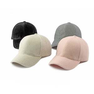 Wholesale High Quality <b>Women</b> <b>Winter</b> <b>Hat</b> Solid Color <b>Winter</b> Warm Wool Cashmere Baseball Caps - Product Image 1