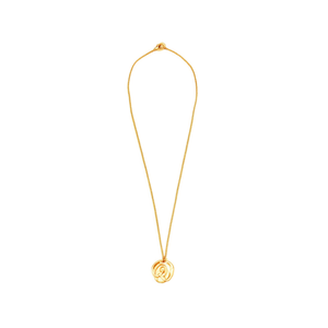 Collana con ciondolo a forma di lettera Q in acciaio inossidabile, 1,9 cm, tono oro, gioielli alla moda - Product Image 1