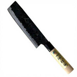 Cuchillo Nakiri Shirogami Hecho a Mano SHIMABARA HAMONO de Bajo Costo, Mango de Madera con Acabado Cepillado, 21 cm, Hecho en Japón, Envío Directo - Product Image 1