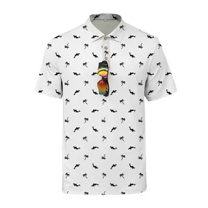 Camisetas de golf para hombre hawaianas sublimación que absorbe la humedad logotipo personalizado OEM construye tu marca moda ropa deportiva