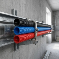 Tube de conduit électrique en PVC flexible corrugué fermé de 1-1/4 pouce, ignifuge, pour la protection des câbles