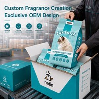 Litière pour chat en tofu 100 % biodégradable en gros, fibres végétales de haute qualité, parfum pêche, lavande, thé vert