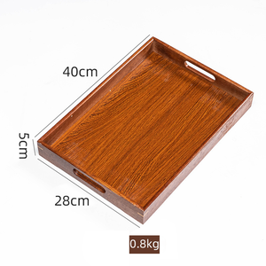 Nouveau plateau à angle droit de Style chinois en bois massif de bambou avec poignée <span class=keywords><strong>coin</strong></span> plat en bois de wengé détient des tasses à thé pour un usage domestique d'hôtel - Product Image 4