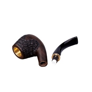Muxiang Wooden Tobacco Pipe Bent Type Solid Wood Hand Carved For Smoking - Product Image 5