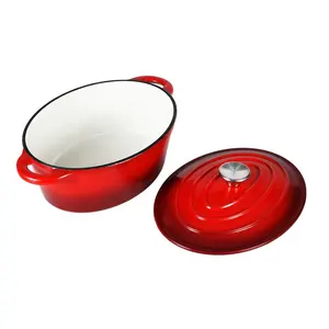 Home Cookware Oval Cast Iron Enamel Cooking Pot With Cheap Price