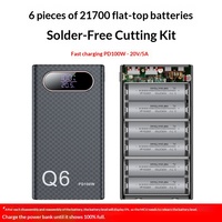 Kit Power Bank DIY 6-Cell 21700 Tanpa Solder PD 100W Pengisian Cepat 20V 5A dengan Layar Digital untuk Laptop dan Ponsel