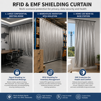 Tissu Faraday en tricot tissé personnalisé, MOQ 1 pièce, fibre conductrice bloquant la 5G, protection anti-ondes électromagnétiques RFID, anti-radiation, pour hôpital