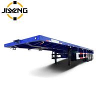 Semi-remorque à plateau plat de 30t, 40ft, 45ft, 12,5m de longueur, à 3 essieux, en acier, remorque de camion d'origine chinoise, remorque à plateau plat