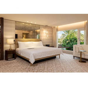 Meubles de chambre d'hôtel 5 étoiles SHIYI Le Meridien Dubaï, ensemble de chambre à coucher, cadre en bois massif, lit king-size, table et chaises de salle à manger d'hôtel - Product Image 1