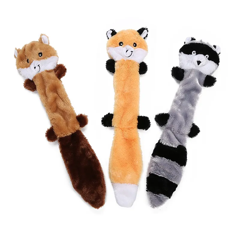 Wholesale Skinny No Stuffing dog squeaky plush toys interactive dog toys bite resistant for pet