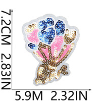 Usine personnalisé Offres Spéciales petits patchs à paillettes fer sur brillant cerise lèvre fille rose plume paillettes nœud patchs pour veste vêtements