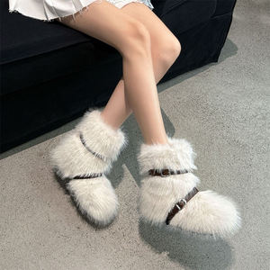 Low Cut Design Damenschuhe Rutsch feste Sohle Soft Fur Winters tiefel - Product Image 4