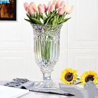 Vase en verre borosilicate de 33 cm de haut - Décoration de mariage moderne hydroponique, vase de table de luxe
