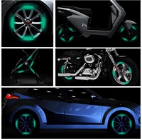 Logo Personnalisé 20 Pièces, Bande Adhésive Lumineuse Phosphorescente pour Jantes de Voiture, Moto, Vélo