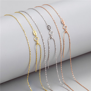 Catena scatola <span class=keywords><strong>in</strong></span> argento Sterling 925 <span class=keywords><strong>con</strong></span> ago regolabile clavicola fai da te piccola catena collana <span class=keywords><strong>in</strong></span> <span class=keywords><strong>oro</strong></span> per ciondolo - Product Image 4
