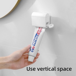 Plastic Dispenser for <b>Toothpaste</b> <b>Squeezer</b> <b>Squeezer</b> Wall Mounted Storage Shelves Manual Press Wall-mounted - Product Image 4