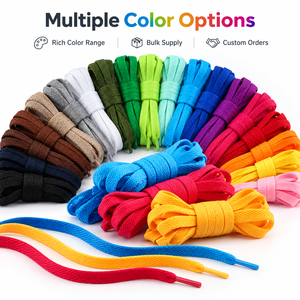 Lacets plats en polyester de luxe personnalisés, haute qualité, largeur 70-160 cm, embouts transparents, aglets, vente en gros, toutes couleurs - Product Image 4