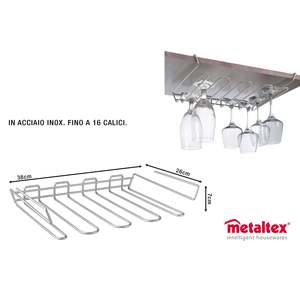 Portabicchieri da Parete MYCRISTAL CM.38X26X7H Elegante Portabottiglie - Product Image 1