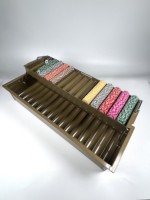 Plateau professionnel double couche en métal doré pour jetons de poker, 14 rangées, capacité 1000 jetons, boîte de rangement verrouillable en acier pour casino