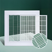 600*600 ABS plastique intégré quille panneau de plafond diffuseur carré alimentation en air et persienne de retour avec adaptateur carré à rond