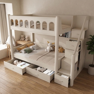 <span class=keywords><strong>Letto</strong></span> a Castello Moderno in Legno Massello Intagliato a Mano per <span class=keywords><strong>Cameretta</strong></span> Bambini con Scala e Cassetti Portaoggetti - Product Image 5