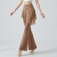 Pantalon de danse ample à jambes larges en maille double couche pour femmes adultes BW8155, idéal pour la pratique de la danse moderne, classique et de formation.