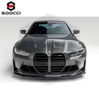 Kit carrosserie en fibre de carbone sèche style V pour pare-chocs avant BMW G80 G81 M3 G82 G83 M4, avec séparateur avant, spoiler de menton et diffuseur