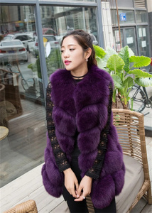 Gilet in Pelliccia <span class=keywords><strong>di</strong></span> Volpe Colorato, Giacca Invernale Senza Maniche, Gilet in Pelliccia <span class=keywords><strong>di</strong></span> Volpe Naturale per Donna, Design Caldo e Alla Moda, Cappotto in <span class=keywords><strong>Visone</strong></span> Streetwear - Product Image 6