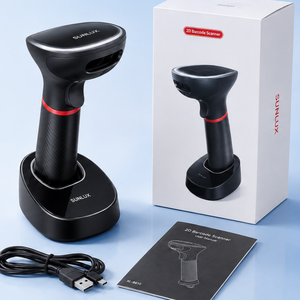 Escáner de Código de Barras 2D Inalámbrico 2.4G con Base de Carga, Sensor CMOS Recargable de 2600mAh, Escáner de Código de Barras Portátil para Punto de Venta Minorista - Product Image 1