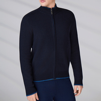 Fabricant de pulls professionnel expérimenté, logo personnalisé, veste en tricot à manches longues pour l'hiver, cardigan pour homme avec fermetures éclair