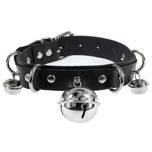 Harajuku-Collier en cuir PU exagéré et sexy, collier ras du cou en forme de cloche pour fille punk, collier ras du cou en cuir sexuel - Product Image 2