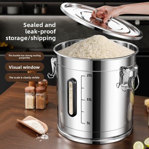 Hình ảnh thép không gỉ xô cho chống ẩm & côn trùng bằng chứng thực phẩm lưu trữ đa-sử dụng Mì gạo <span class=keywords><strong>container</strong></span> cho nhà bếp sử dụng - Product Image 3