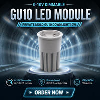 Module LED GU10 10W LHWYLED moderne et unique, dimmable 0-10V, étanche IP44, CRI élevé 90-97, vente directe d'usine, certifié CE RoHS