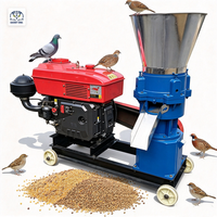 Machine à granulés d'aliments pour volailles Diesel, matrice plate 2,5-8 mm, pour poulets, canards, cailles, élevage, sans électricité