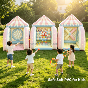 Jeux <span class=keywords><strong>de</strong></span> Carnaval Gonflables Personnalisés pour Enfants avec Jeu <span class=keywords><strong>de</strong></span> Lancer d'Anneaux, Cible <span class=keywords><strong>de</strong></span> Fléchettes et Stand <span class=keywords><strong>de</strong></span> Jeu Gonflable pour Fêtes, Idéal pour Location d'Anniversaires - Product Image 1