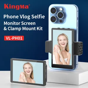 Kingma Wireless Connection Real-time Mirroring Phone Vlog Selfie Monitor Screen And Clamp Mount Kit For Smartphone