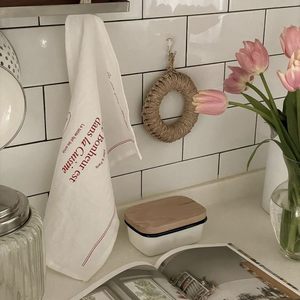Essuie-tout en coton vintage réutilisables pour la cuisine, le nettoyage, la vaisselle, décoration Instagram, café, accessoire photo - Product Image 2