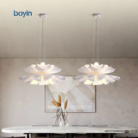 Lustre en forme de pétale de style crème nordique, luminaire de plafond pour protéger les yeux, pour salon, chambre à coucher, salle à manger, décoration de la maison