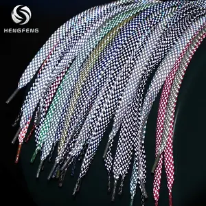 Wholesale Custom Flat Reflective Reflex Shoe Laces 3M Flat Reflective Shoelaces