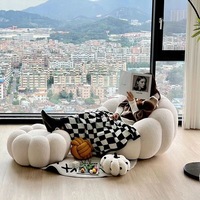 Fauteuil de repos électrique inclinable en forme de citrouille avec tissu en laine d'agneau, design moderne, une place