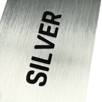 Placa de Identificación de Aluminio Plateado Anodizado con Logotipo Negro Personalizado, Etiqueta para Premios