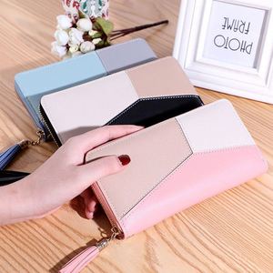 Long Leather Zipper Purse Girls Geometric Patterns Wallets Tassel Wallets Simple Card Holder Women Slim Wallet - Product Image 4