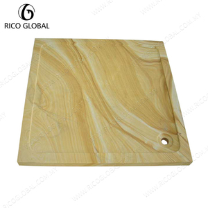 Receveur de douche carré en bois au design minimaliste, installation au sol pour salle de bain - Product Image 4