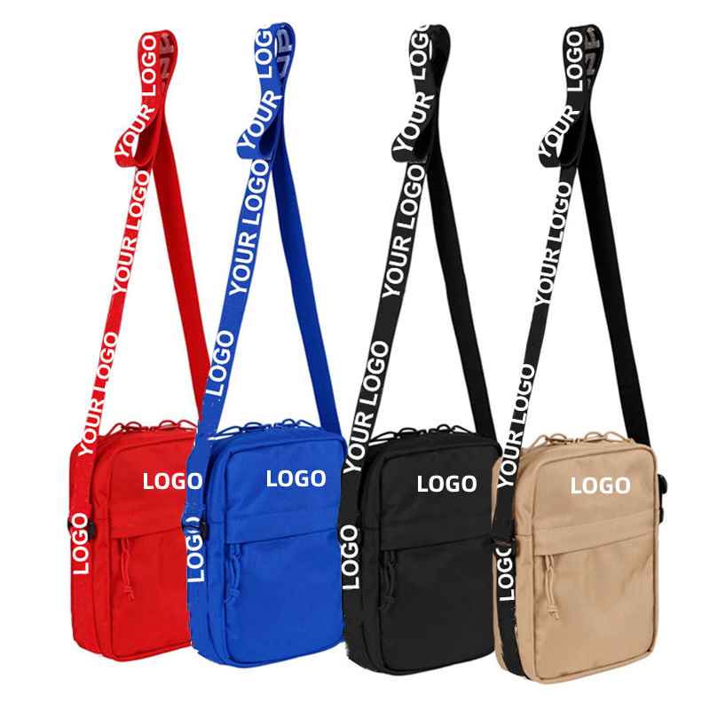 Bolso de estilo deportivo a la moda con logotipo personalizado para hombre, bandolera pequeña de lona para el pecho, bandolera para teléfono, bolso de hombro para mujer